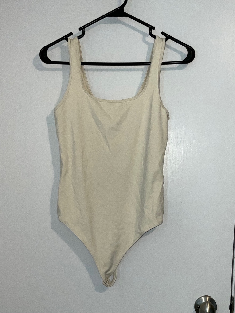 Abercrombie & Fitch Cream Scoop Neck Bodysuit